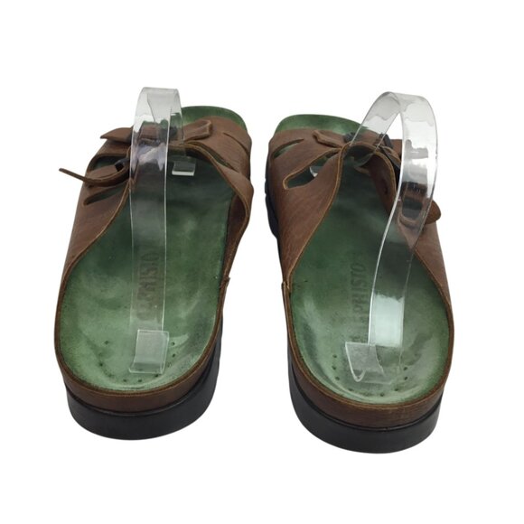 Mephisto Zach Fit Mens 46 Brown Leather Natural Fitness Three Buckle Slide Sanda - Picture 4 of 10